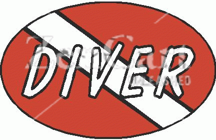 Diver Decal Oval