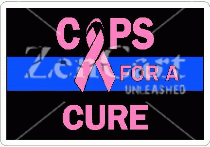 Thin Blue Line Cops For A Cure Decal