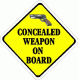 Concealed Weapon On Board Decal