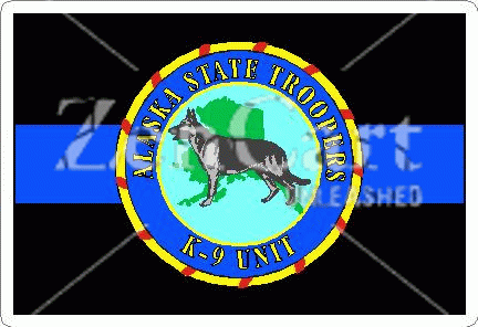 Thin Blue Line Alaska Trooper K-9 Unit Decal