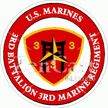 US Marines 3rd Battalion 3rd Marine Regiment Decal