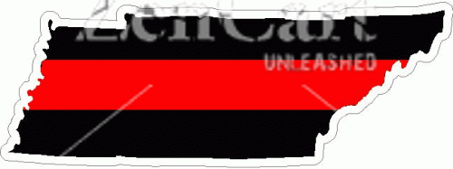 State of Tennessee Thin Red Line Decal