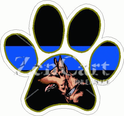 Thin Blue Line K-9 Paw Decal