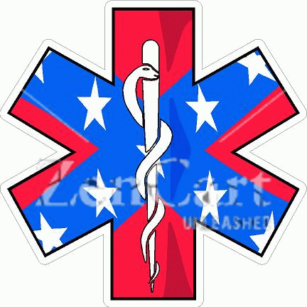 Star of Life Confederate Flag Decal