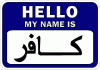 Hello My Name Is Infidel Decal