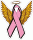 Breast Cancer Pink Ribbon w/ Wings Decal