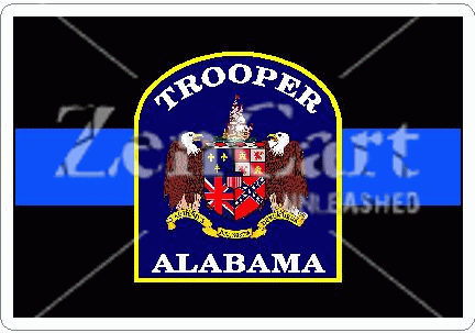 Thin Blue Line Alabama Trooper Decal