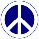 Peace Symbol Navy / White Decal