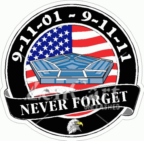 9-11-01 - 9-11-11 Never Forget The Pentagon Decal