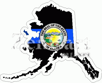 Thin Blue Line Alaska w/ State Seal Decal