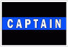 Thin Blue Line Captain White Text Decal