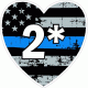Thin Blue Line Distressed Flag 2* Heart Decal