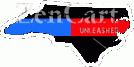 State of North Carolina Blue / Red Line Decal
