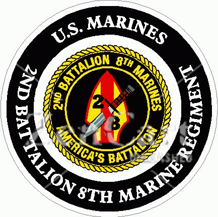 US Marines 2nd Battalion 8th Marine Regiment Decal