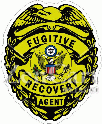 Fugitive Recovery Agent Gold Badge Decal