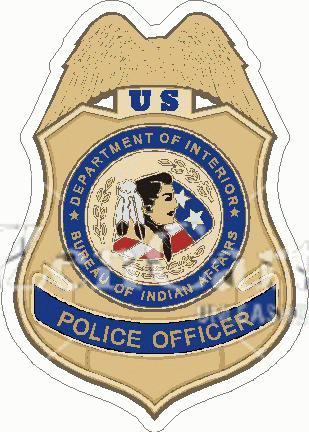 Bureau of Indian Affairs Police Officer Badge Decal
