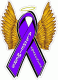 Alzheimers Awareness Purple Ribbon Angel Wings Decal