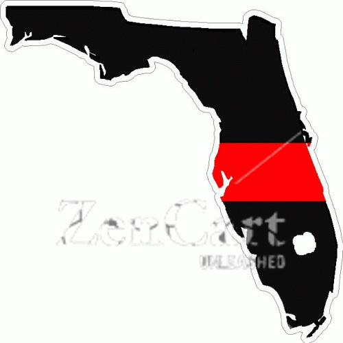 State of Florida Thin Red Line Decal