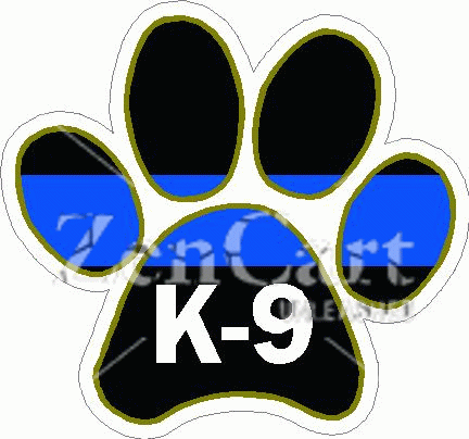 Thin Blue Line K-9 Paw Decal
