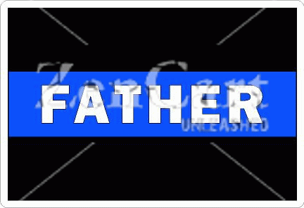 Thin Blue Line Father White Text Decal