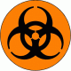 Biohazard Orange / Black Round Decal