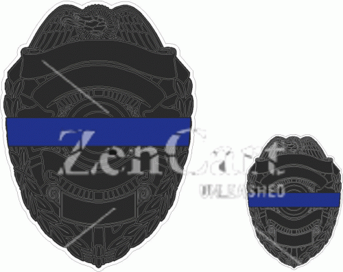 Blue Line Police Shield Decal