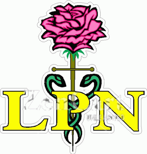 LPN Caduceus w/ Rose Decal