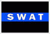 Thin Blue Line SWAT White Text Decal