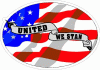 American Flag United We Stand Oval Decal