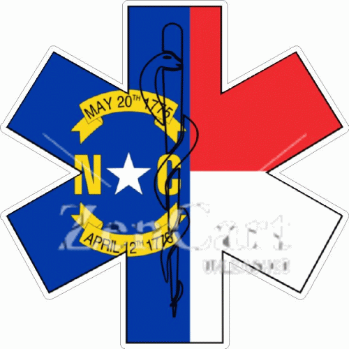 State Of North Carolina Star Of Life Decal