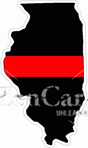State of Illinois Thin Red Line Decal