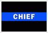 Thin Blue Line Chief White Text Decal