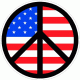 U.S. Flag Peace Symbol Decal