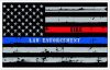 Thin Red Blue Line Distressed Flag Decal
