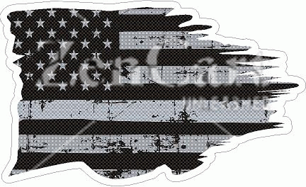 Distressed Tattered Subdued US Flag Decal