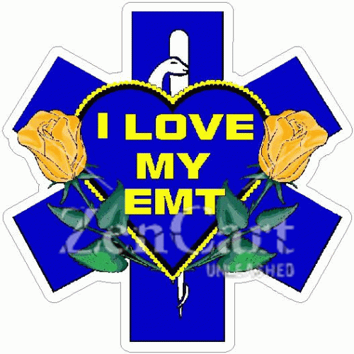 I Love My EMT Star of Life Decal
