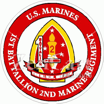 US Marines 1st Battalion 2nd Marine Regiment Decal