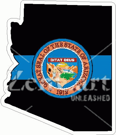 Thin Blue Line Arizona w/ State Seal Decal