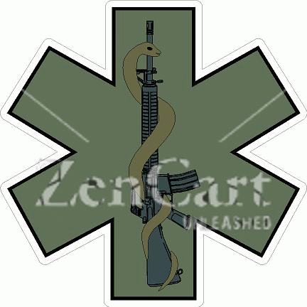 Tactical OD Green Star OF Life Decal