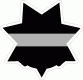 Thin Silver Line 7 Point Badge Decal