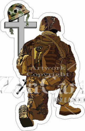 Soldier at Grave Decal
