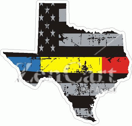 State of Texas Police Fire Dispatcher Flag Decal