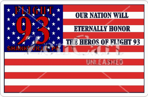 9-11 Flight 93 Shanksville, PA Flag Decal