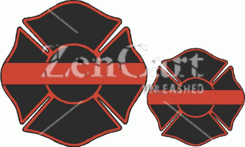 Thin Red Line Maltese Cross Decal