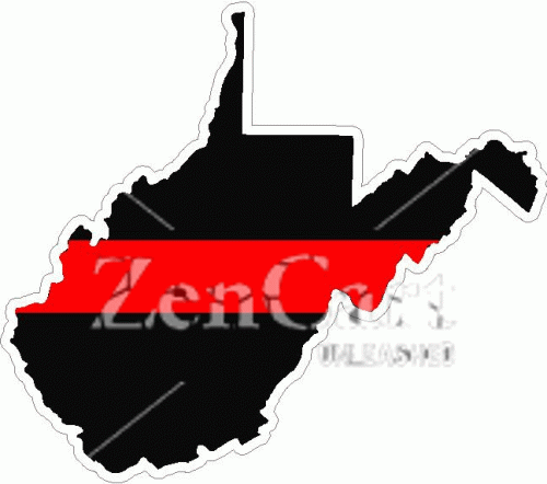 State of West Virginia Thin Red Line Decal