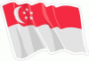 Singapore Flag Waving Decal
