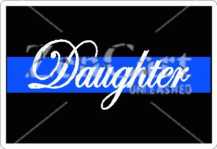 Thin Blue Line Daughter Decal White Lettering