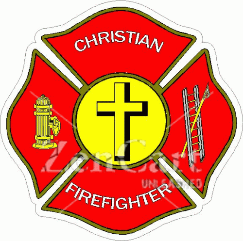 Christian Firefighter Maltese Cross Decal
