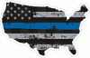 Thin Blue Line Distressed Flag USA Decal