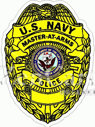 U.S. Navy Master At Arms Police Yellow Badge Decal